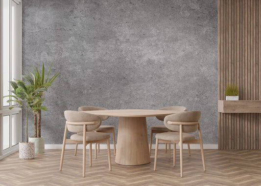Grey concrete wallpaper mural featuring wisteria for matte wall decor.