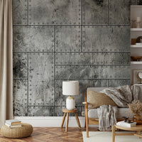 Industrial Rivet Plate Wall Mural - Wallanza