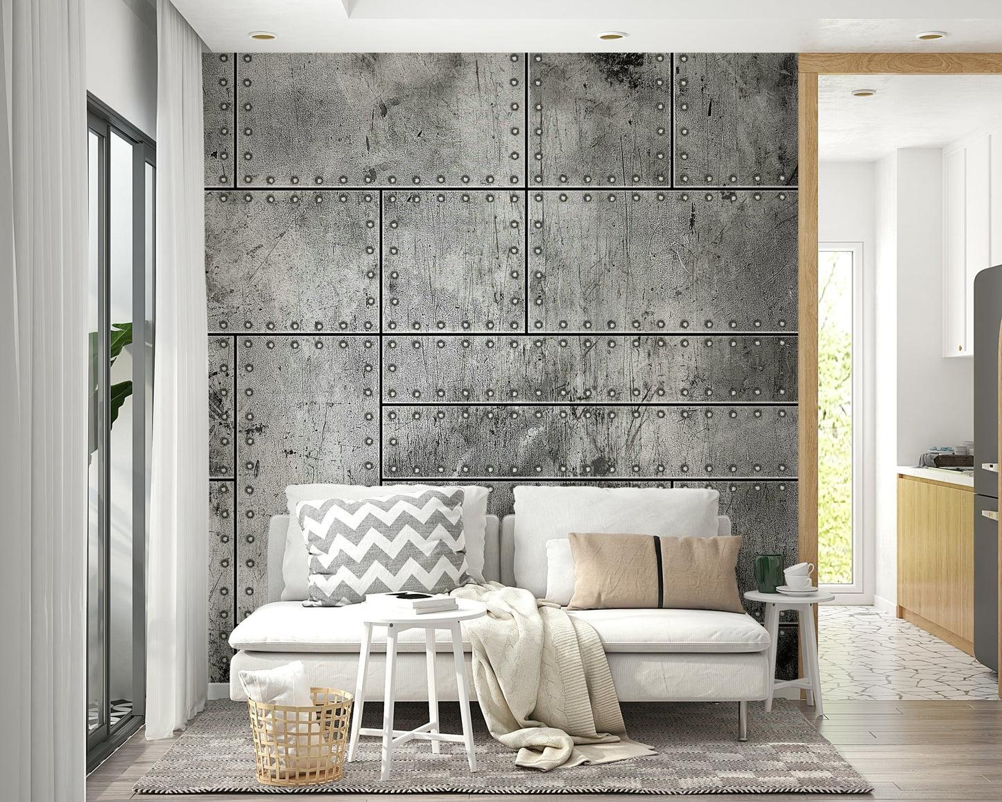 Industrial Rivet Plate Wall Mural - Wallanza