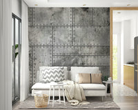 Industrial Rivet Plate Wall Mural - Wallanza