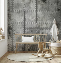 Industrial Rivet Plate Wall Mural - Wallanza
