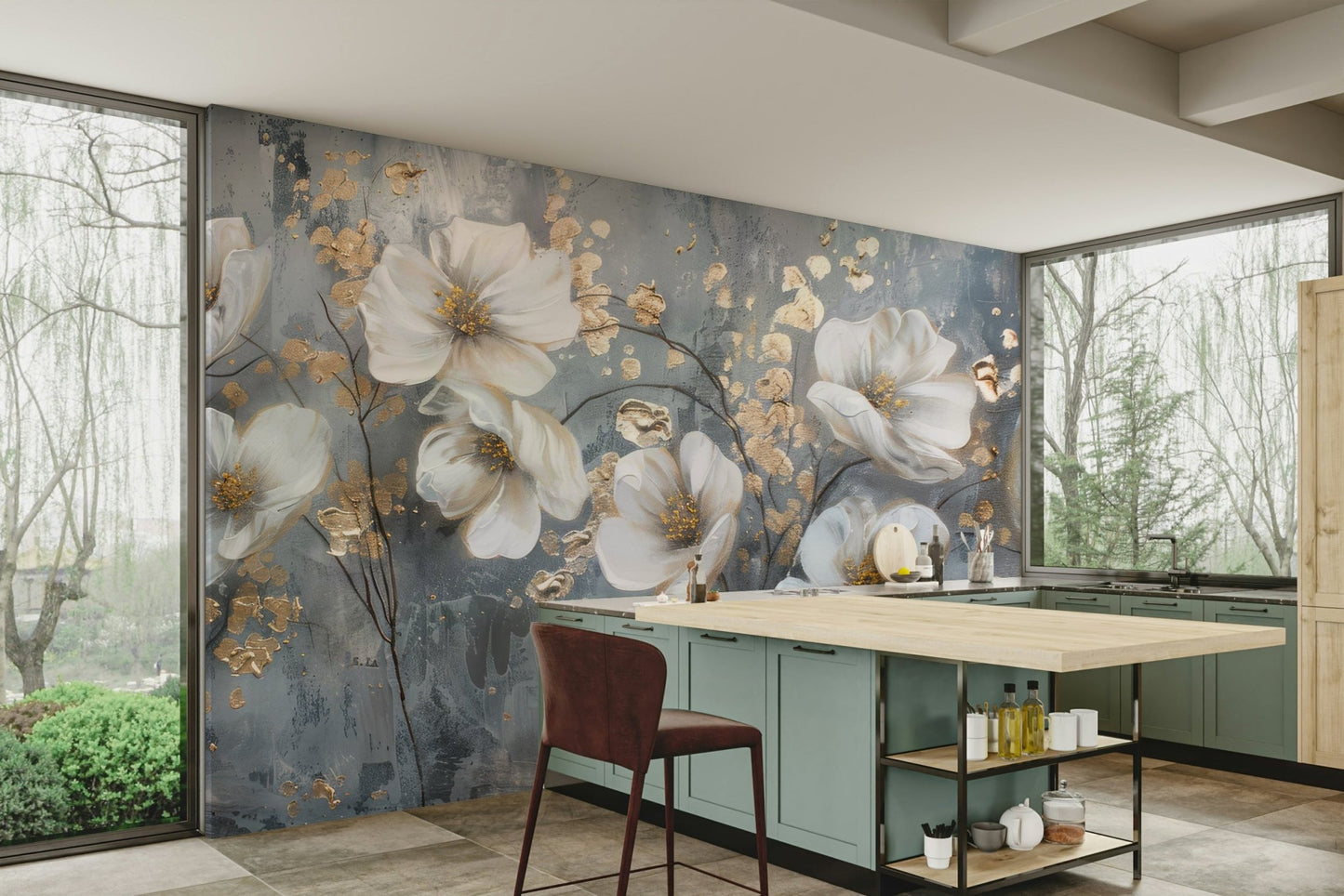 Ivory Petals Wall Mural - Wallanza
