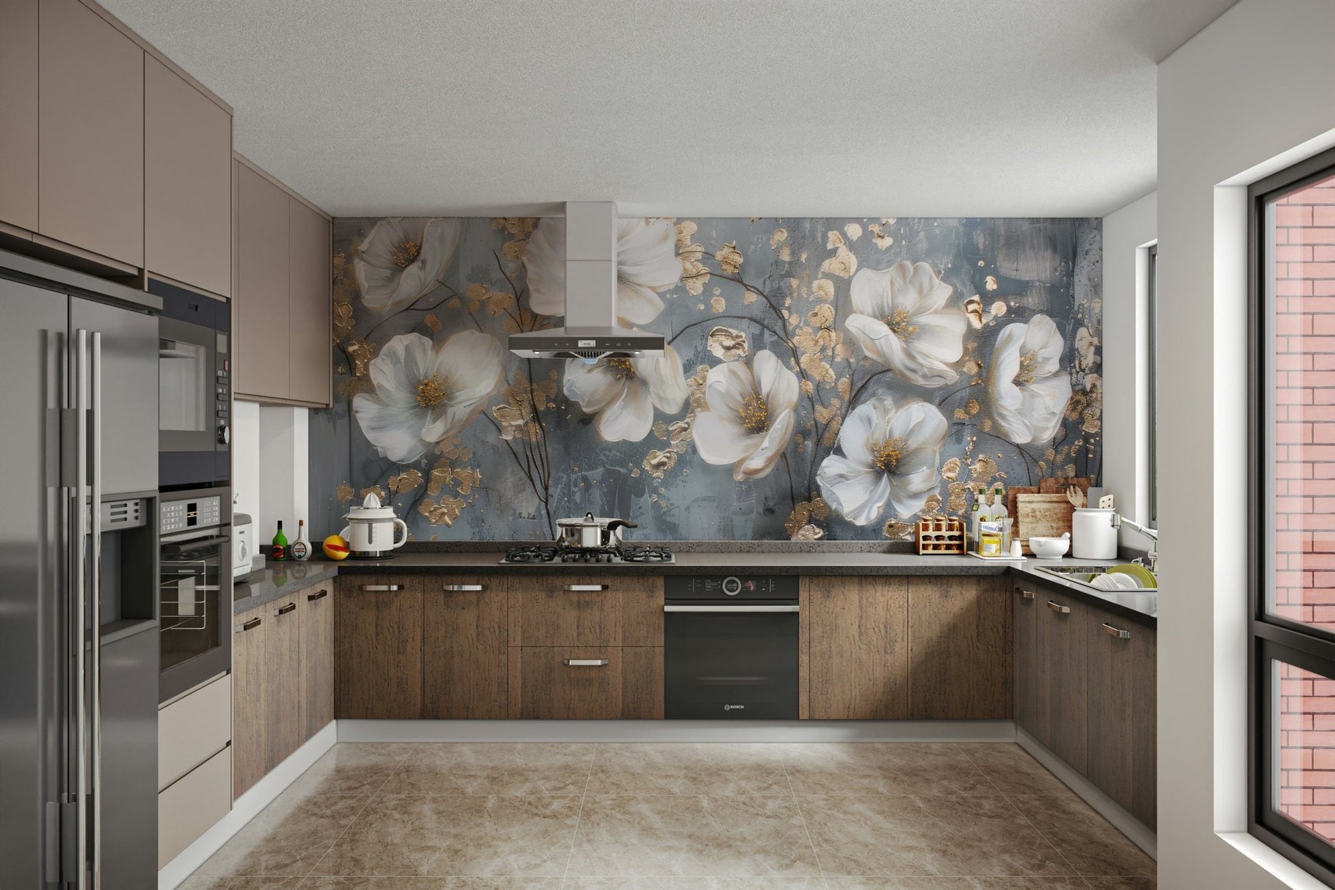 Ivory Petals Wall Mural - Wallanza