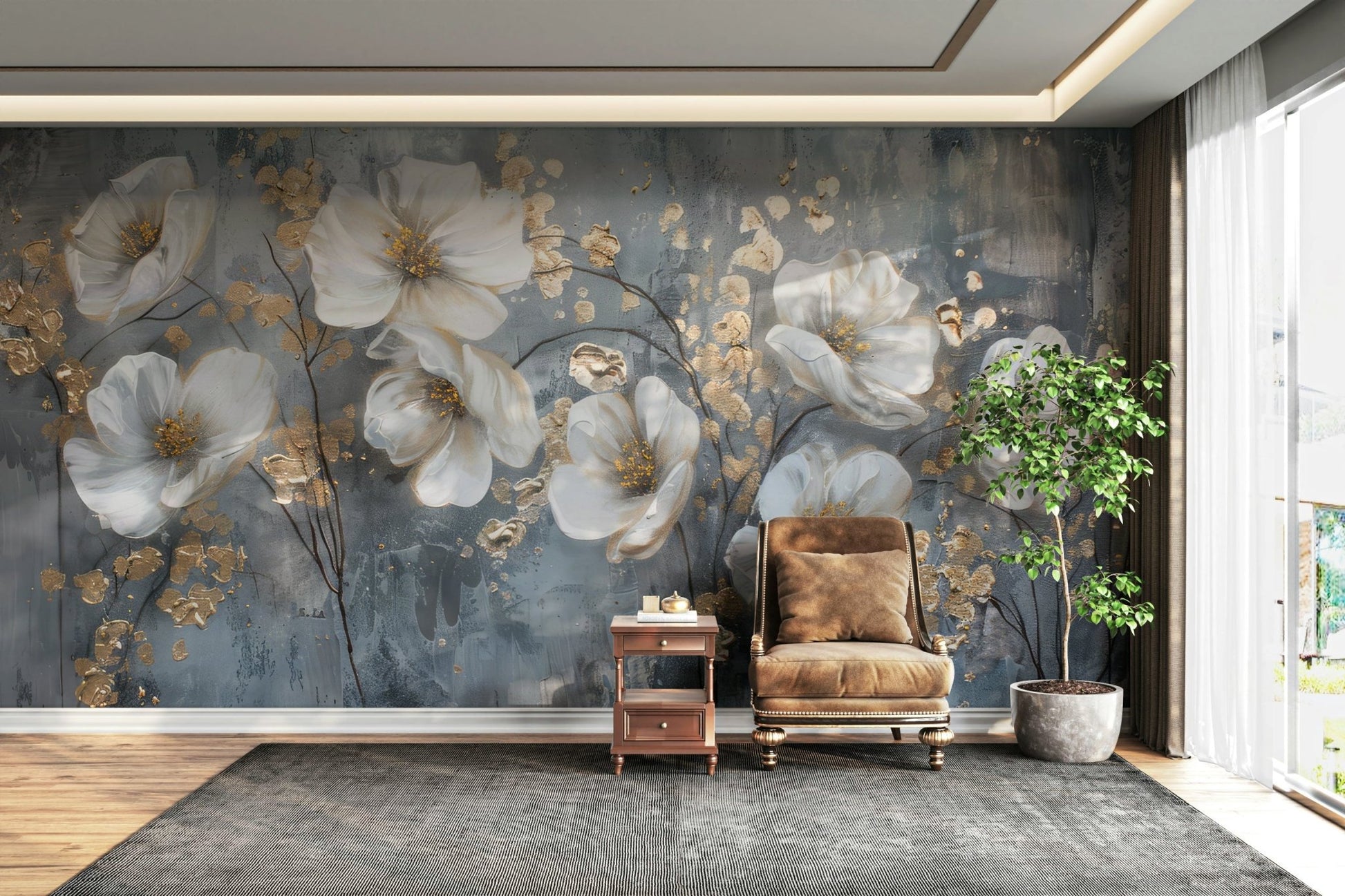 Ivory Petals Wall Mural - Wallanza
