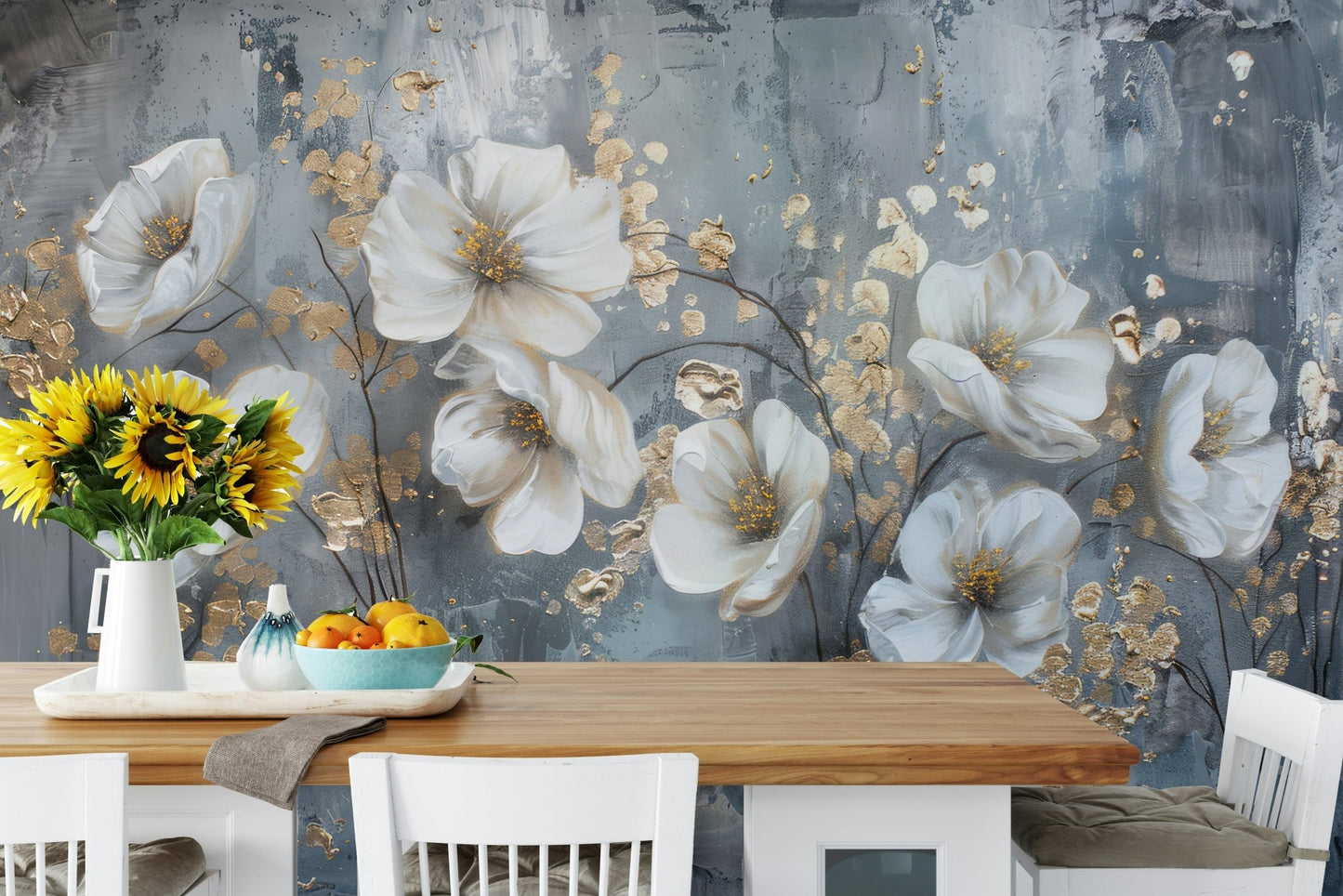 Ivory Petals Wall Mural - Wallanza