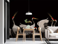 Japanese Crane Elegance Removable Murals - Wallanza
