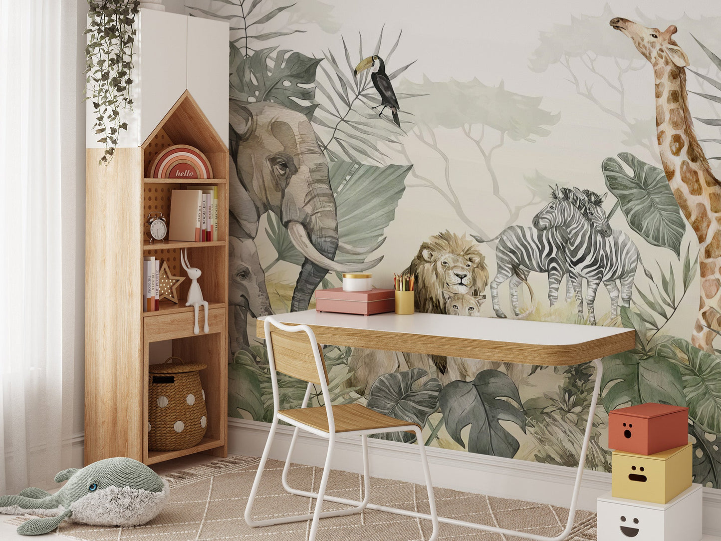 Jungle Animal Wallpaper Mural - Wallanza