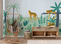 Jungle Leopard Wallpaper Mural - Wallanza