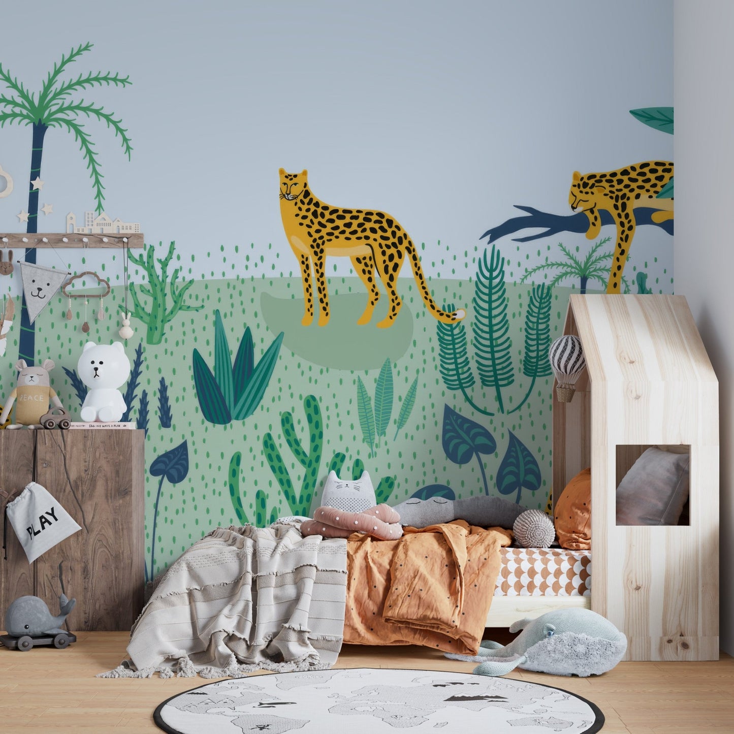 Jungle Leopard Wallpaper Mural - Wallanza