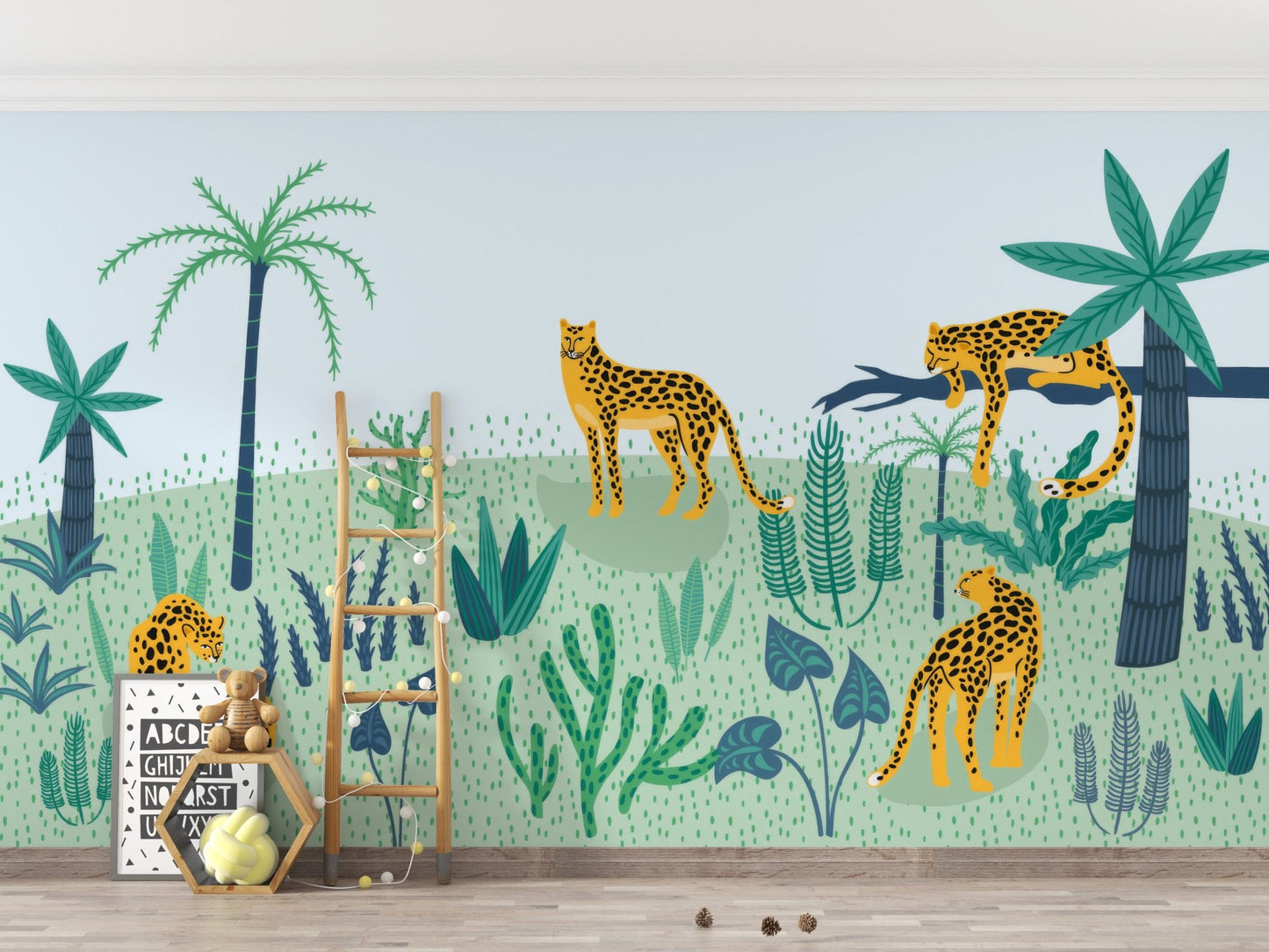 Jungle Leopard Wallpaper Mural - Wallanza