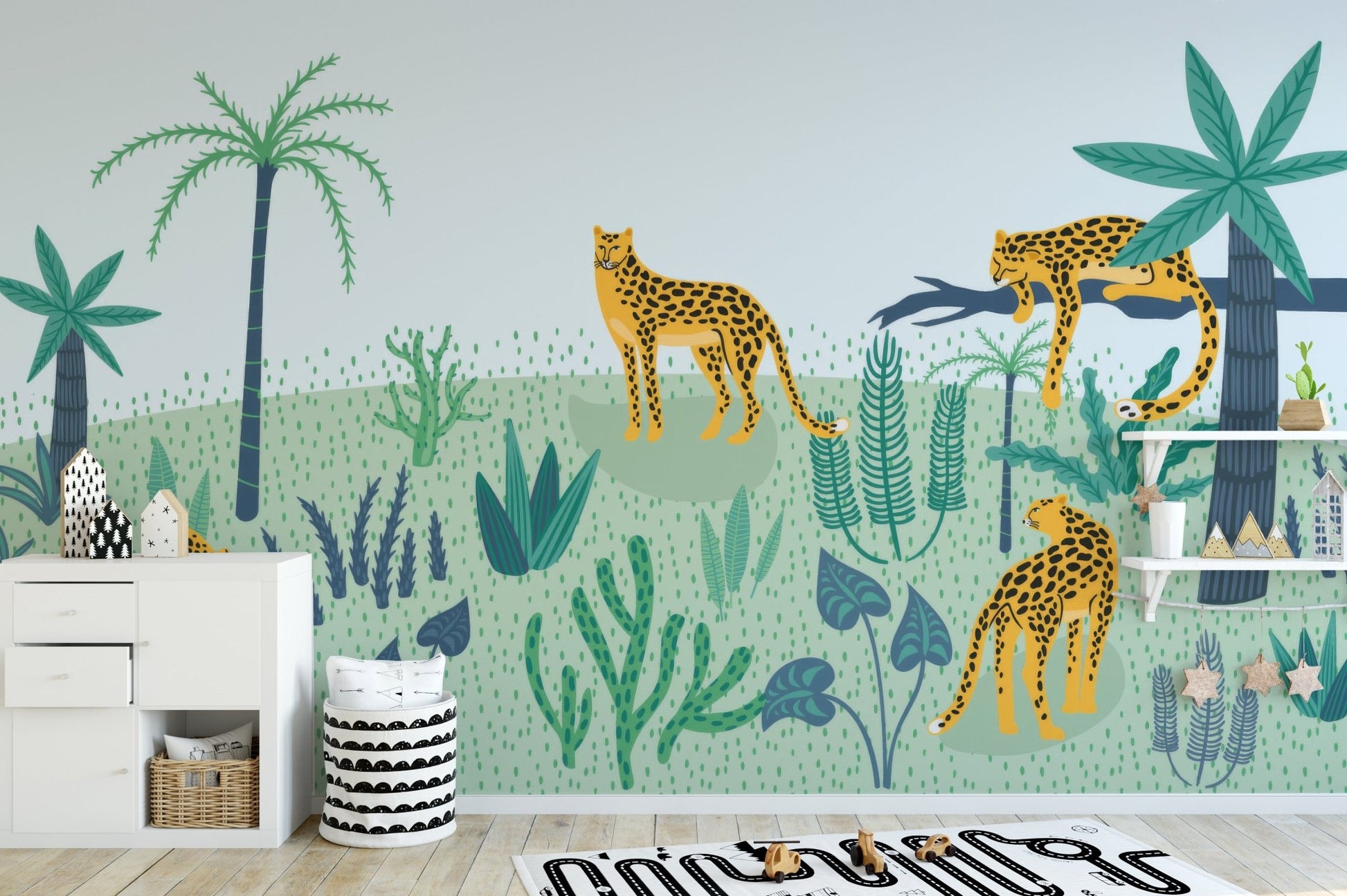 Jungle Leopard Wallpaper Mural - Wallanza