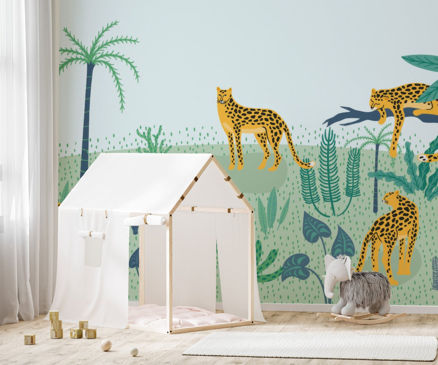 Jungle Leopard Wallpaper Mural - Wallanza