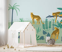 Jungle Leopard Wallpaper Mural - Wallanza