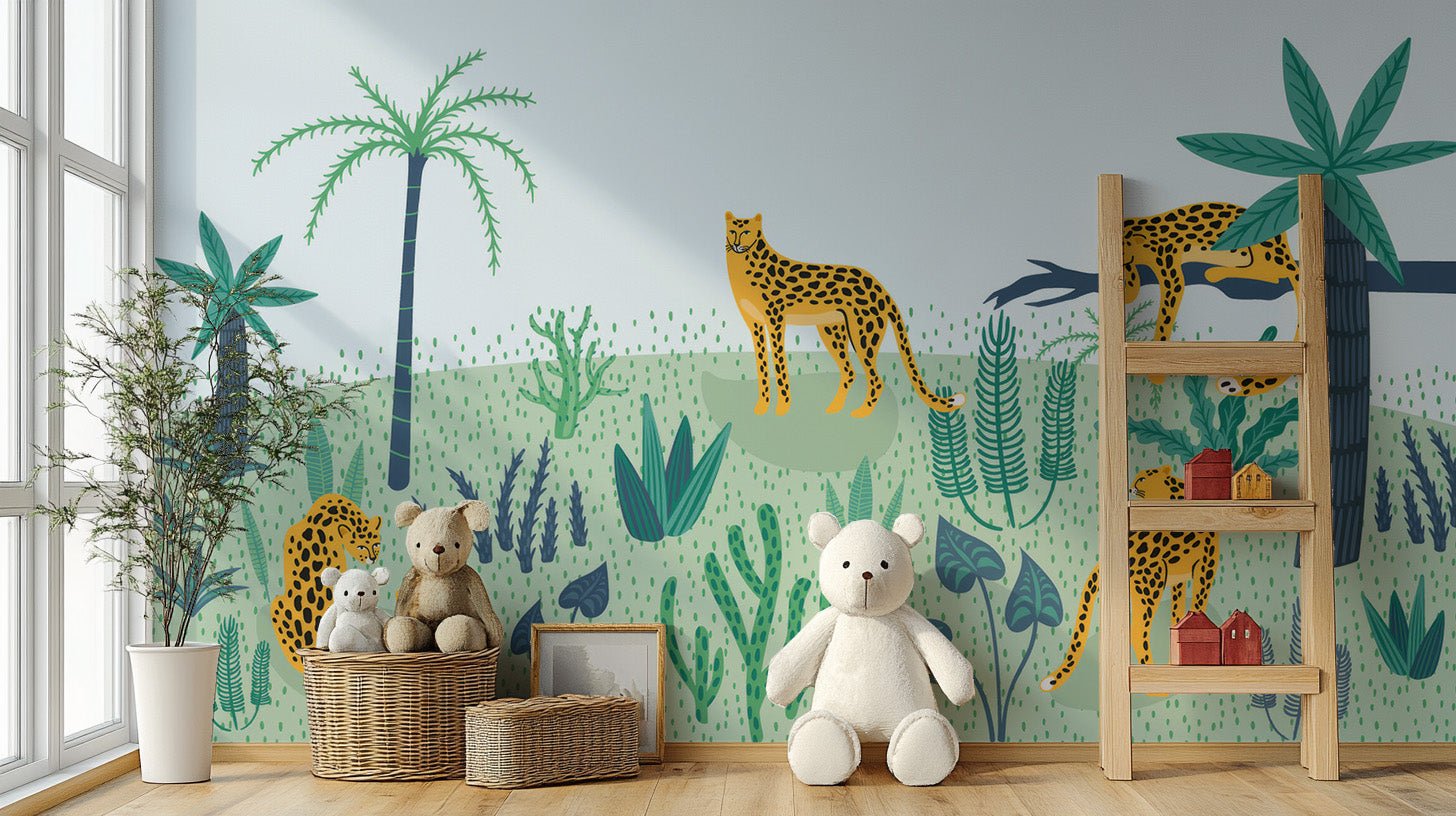 Jungle Leopard Wallpaper Mural - Wallanza