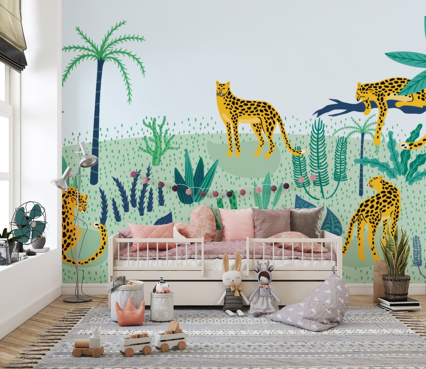 Jungle Leopard Wallpaper Mural - Wallanza