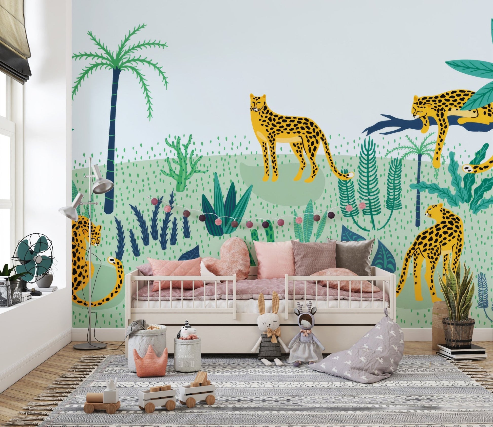 Jungle Leopard Wallpaper Mural - Wallanza