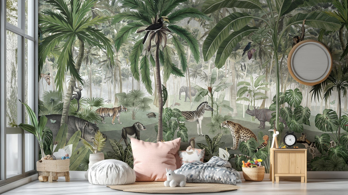 Jungle wallpaper murals for kids - Wallanza