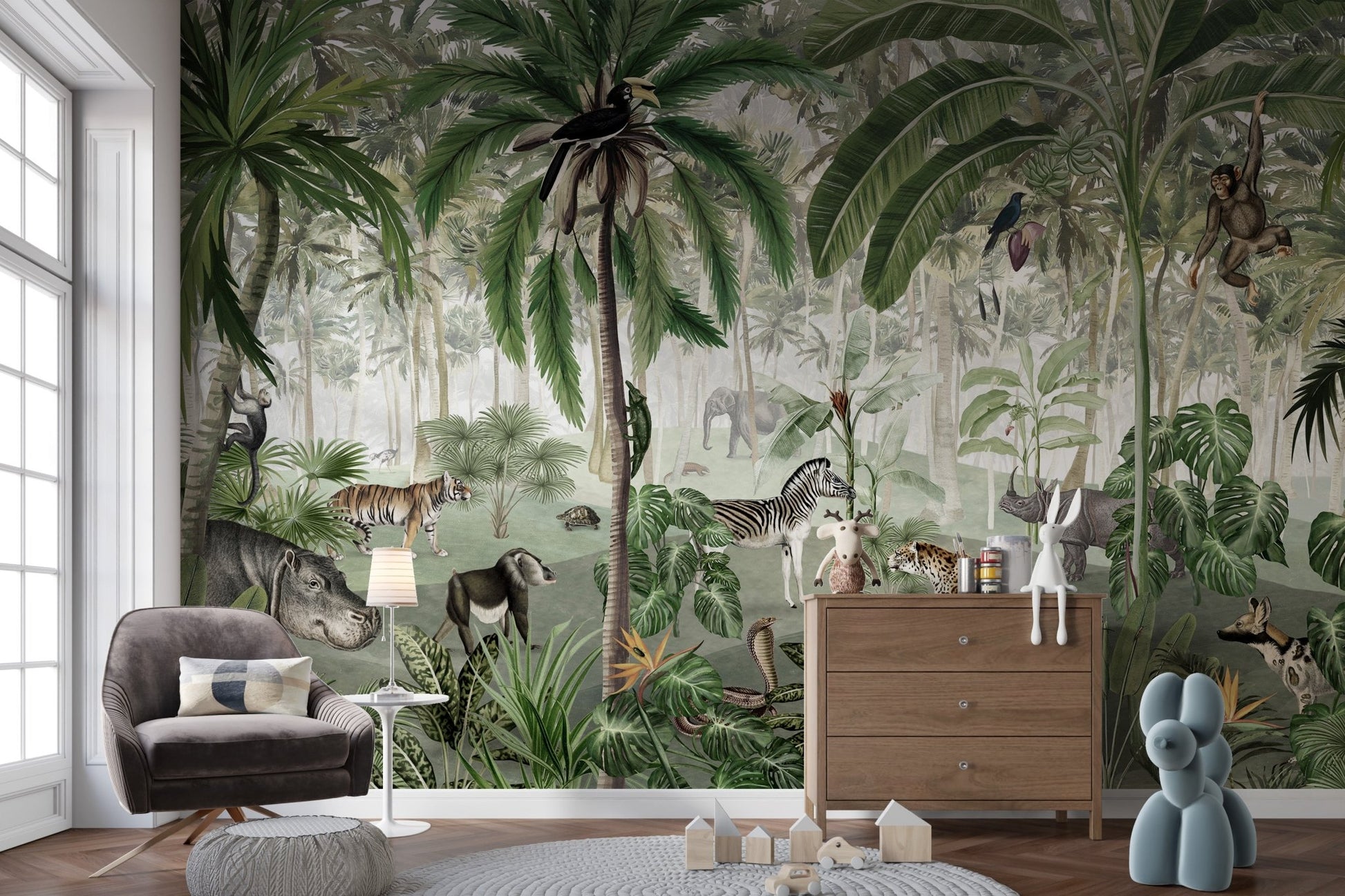 Jungle wallpaper murals for kids - Wallanza