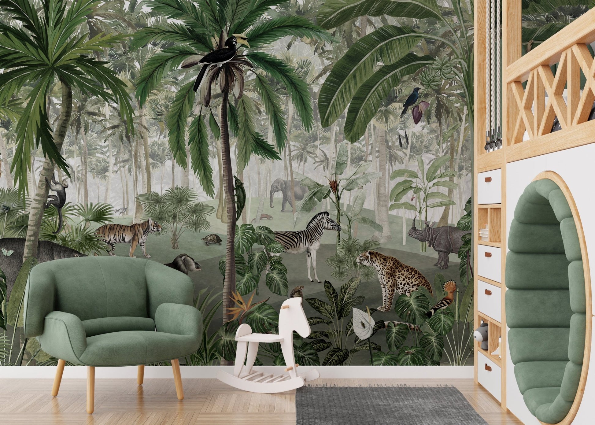 Jungle wallpaper murals for kids - Wallanza