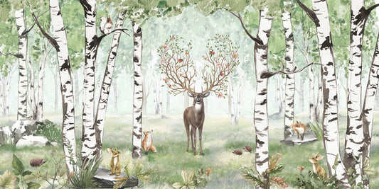 Forest Deer Wallpaper Mural