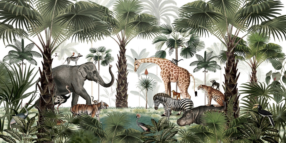 Wild Animals Oasis Wallpaper Mural