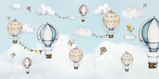 Floating Balloon Sky Wallpaper Mural