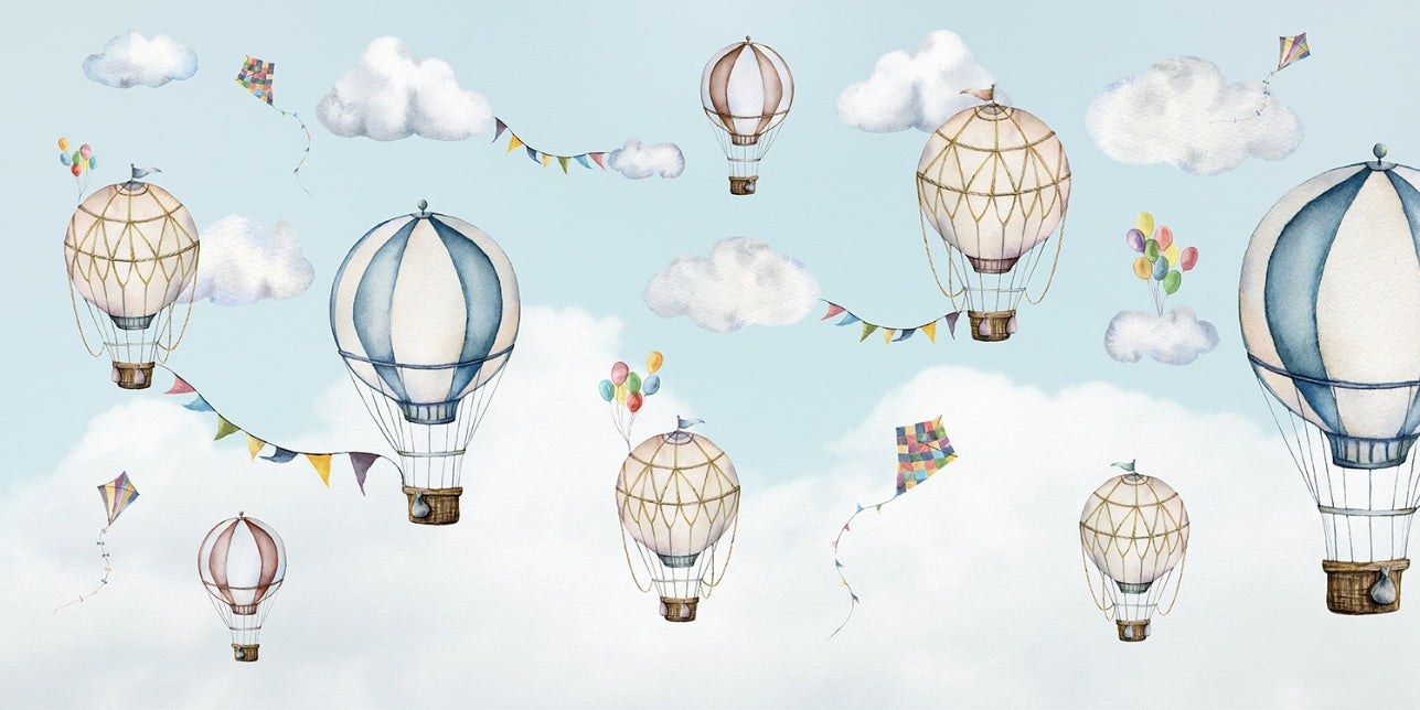 Floating Balloon Sky Wallpaper Mural