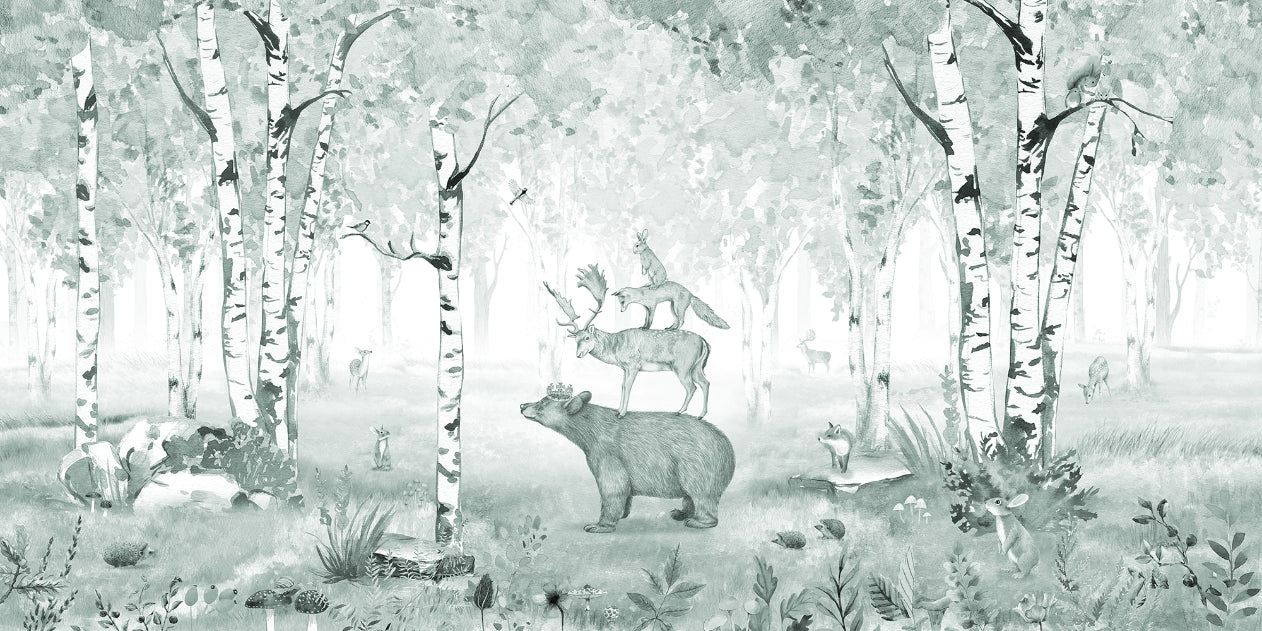 Bear King Forest Wall Mural