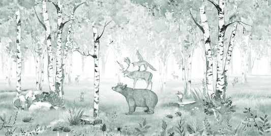Bear King Forest Wall Mural