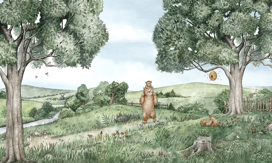 Bears and Bees Wall Mural in your room