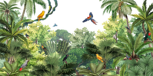 Exotic Birds Wallpaper Mural