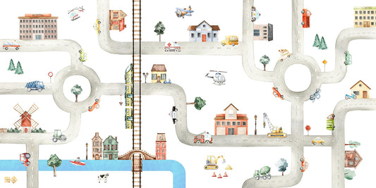 City Traffic Kids Wall Mural