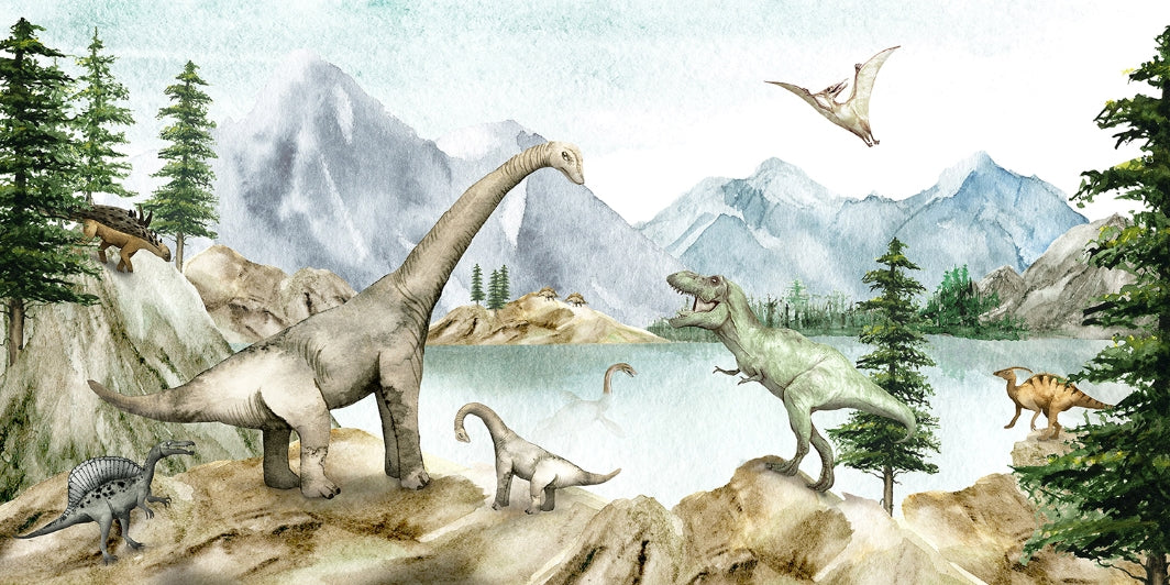 Jurassic Lake Dinosaur Wall Mural