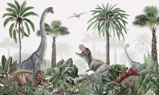 Tropical Dino Landscape Wall Mural