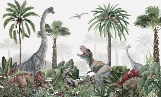 Tropical Dino Landscape Wall Mural