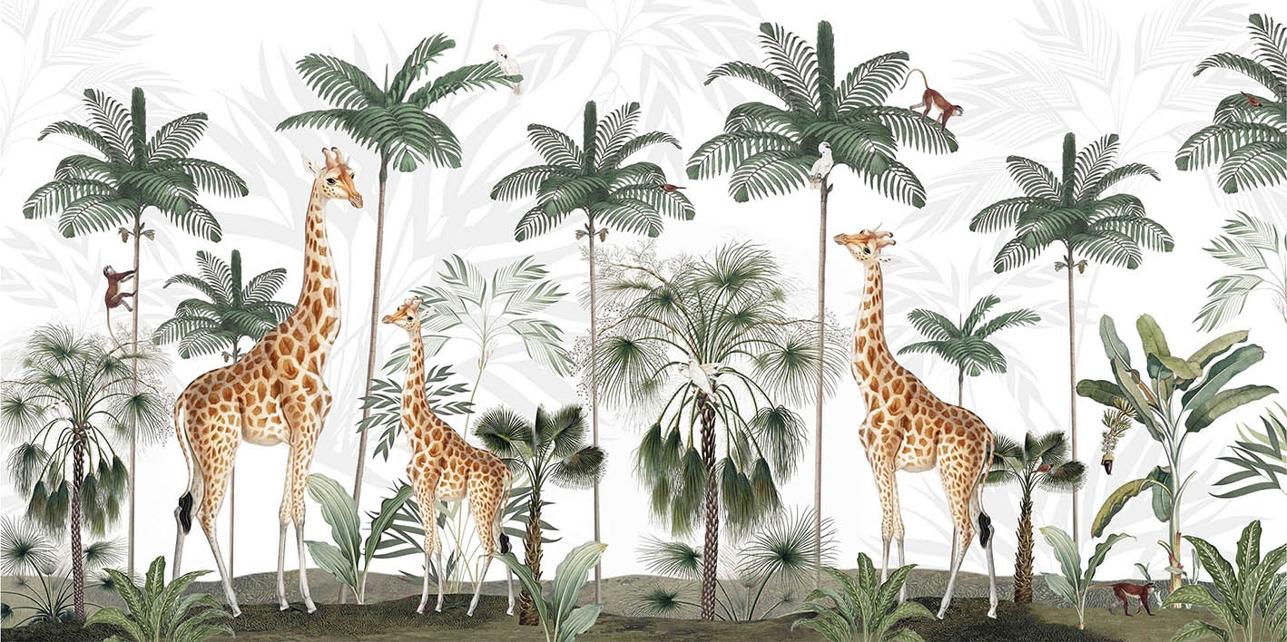 Gracious Giraffes wallpaper for walls