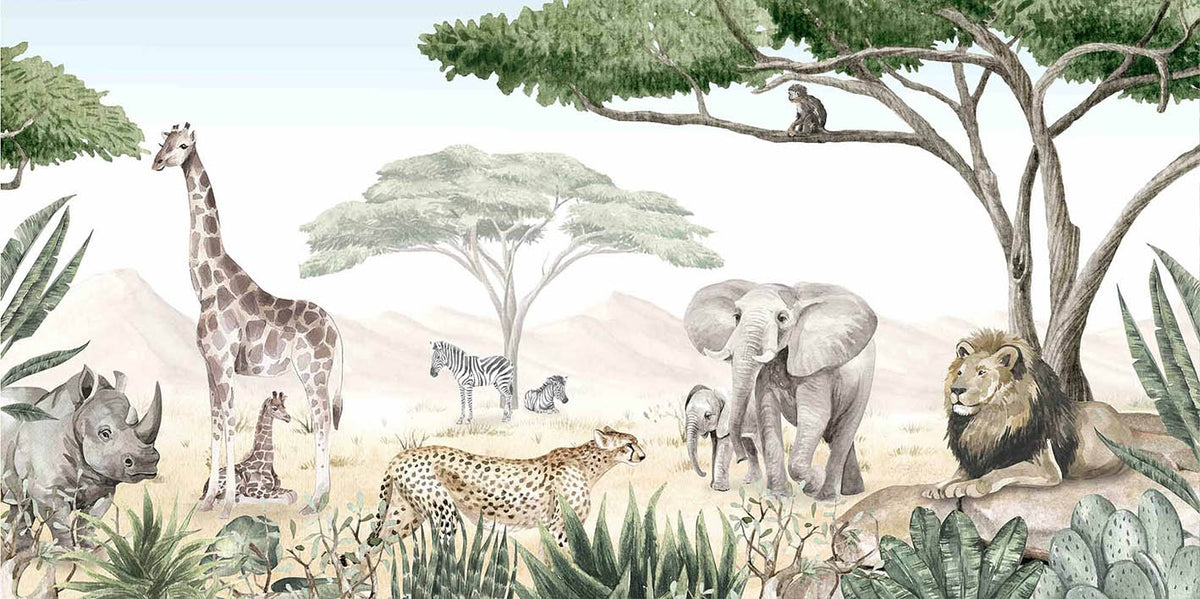Savannah Jive Mural Peel and Stick Wallpaper in your room