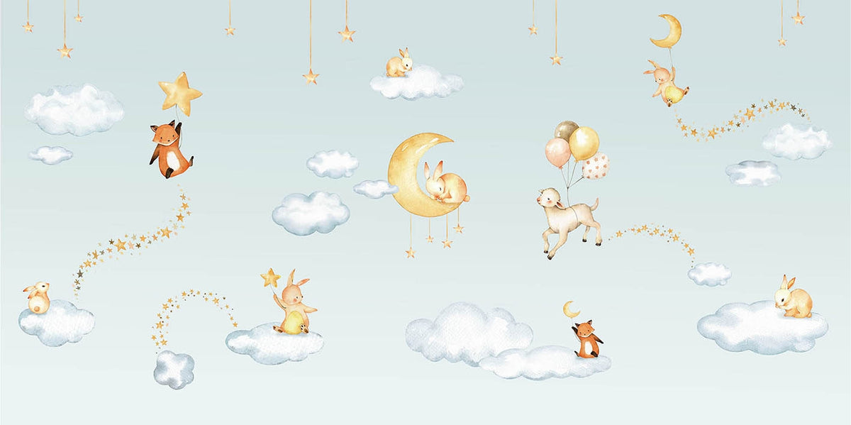 Blue Sweets dreams wallpaper for kids room in your room