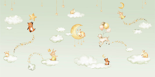 Green Sweet dreams wallpaper for kids room