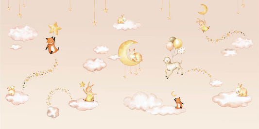 Pink Sweet dreams wallpaper for kids room