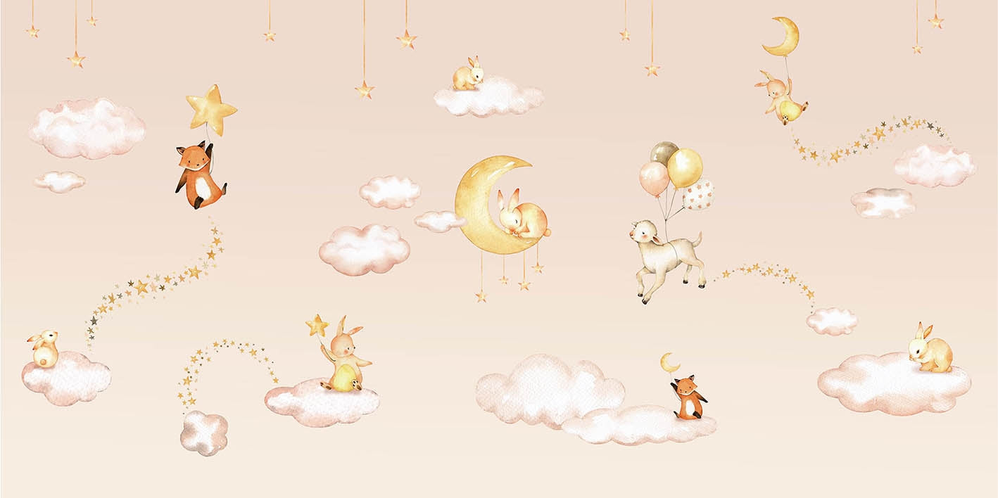 Pink Sweet dreams wallpaper for kids room