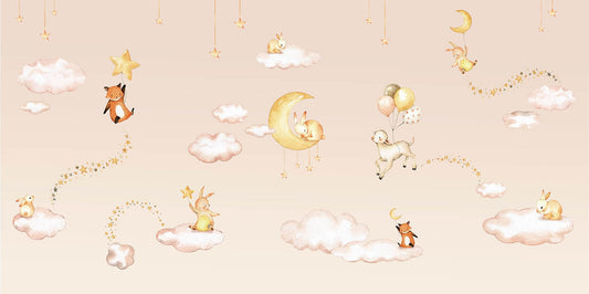 Pink Sweet dreams wallpaper for kids room