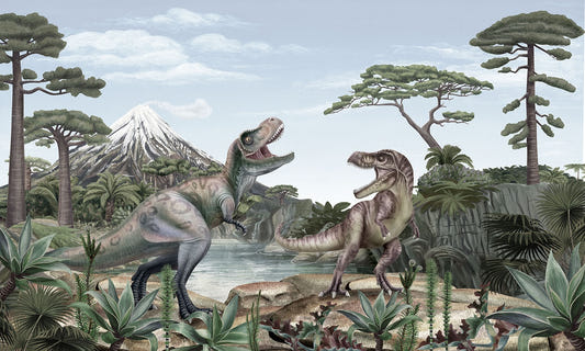 Terrific T-Rex Dinosaur Mural Wallpaper
