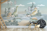 Kids Dinosaur Hills Wall Mural - Wallanza