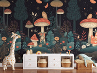Kids Mushroom Wallpaper Mural - Wallanza