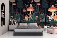 Kids Mushroom Wallpaper Mural - Wallanza