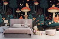 Kids Mushroom Wallpaper Mural - Wallanza