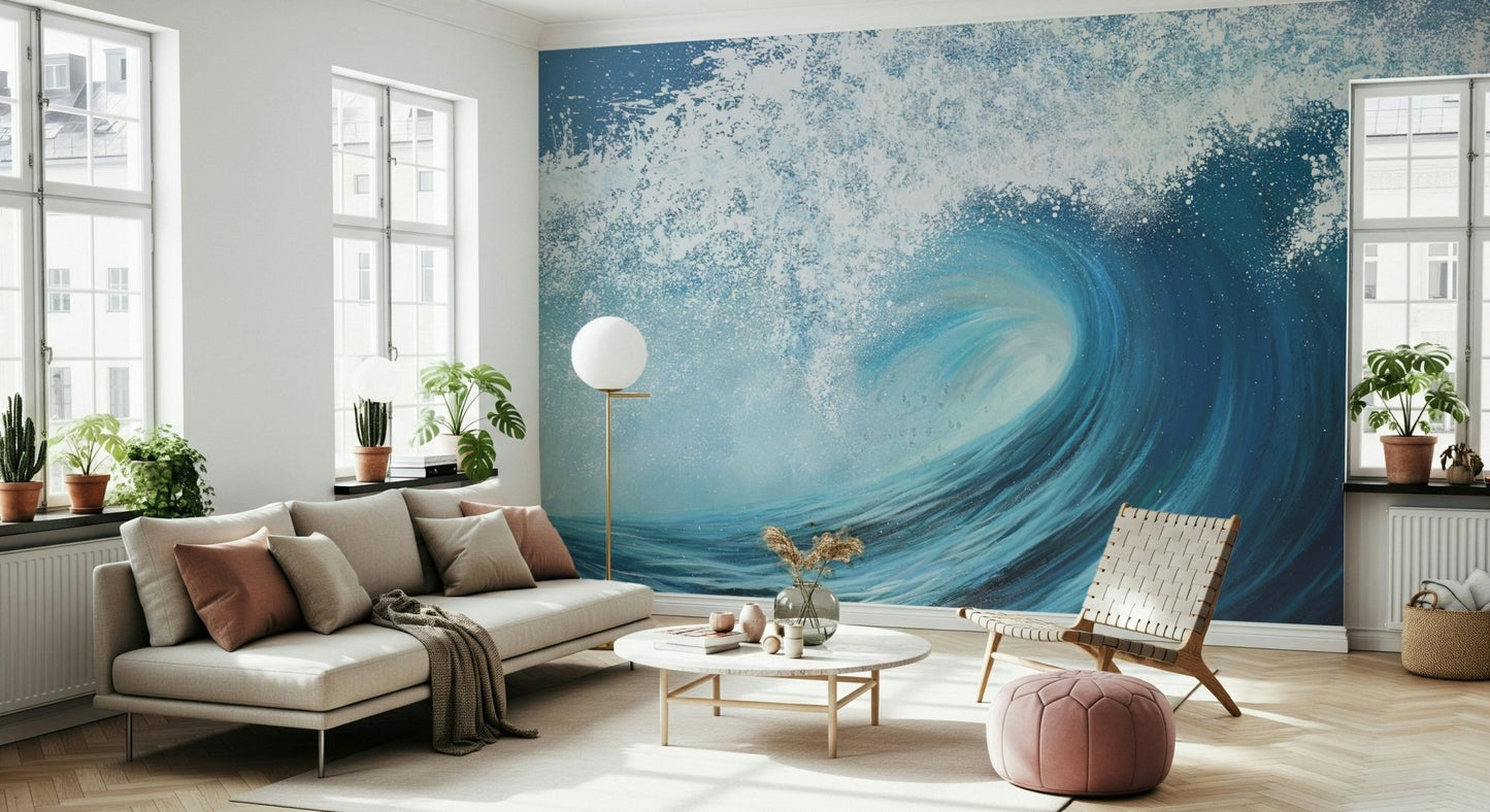 Large Ocean Wave Wall Mural - Wallanza