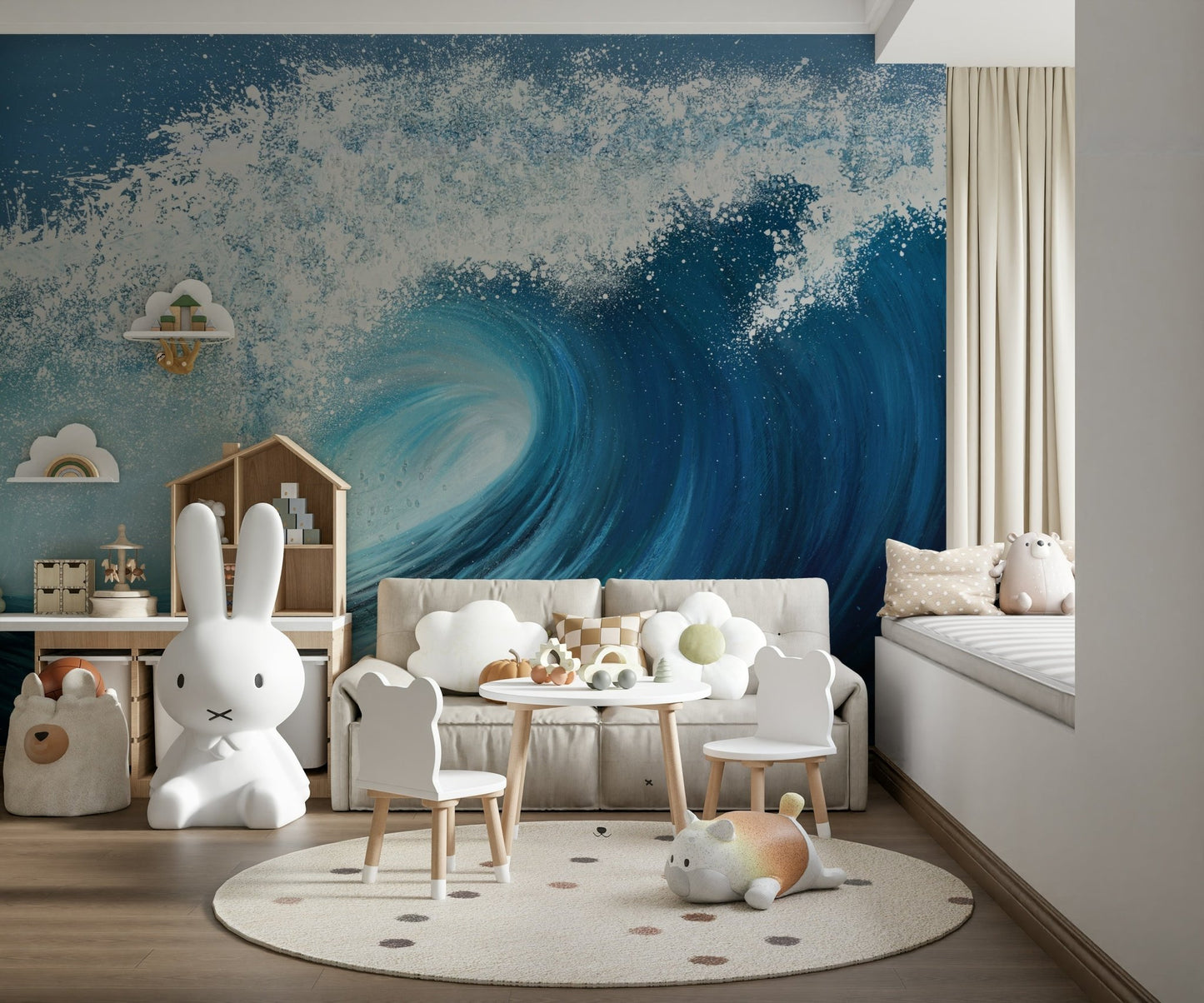 Large Ocean Wave Wall Mural - Wallanza