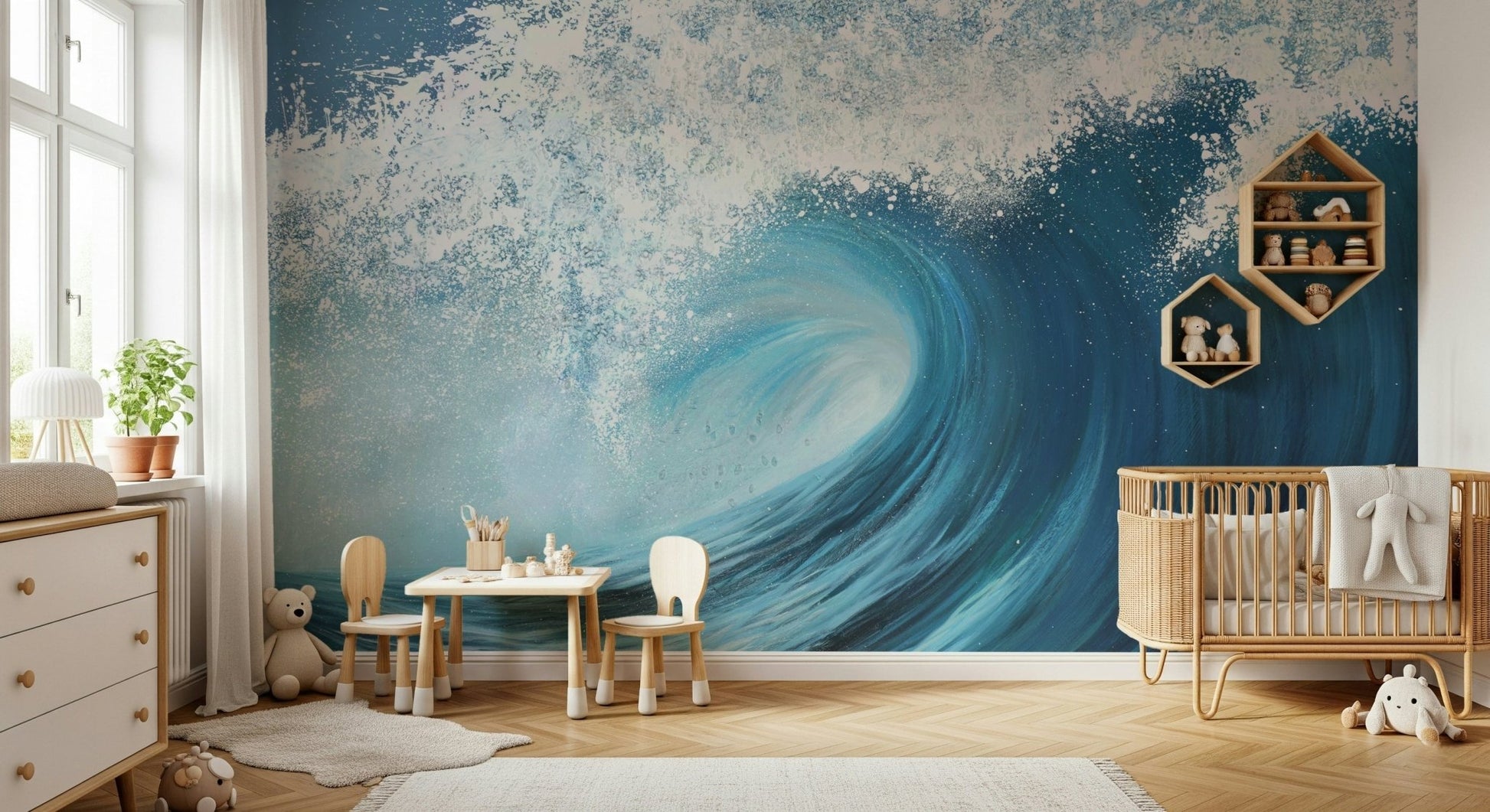 Large Ocean Wave Wall Mural - Wallanza